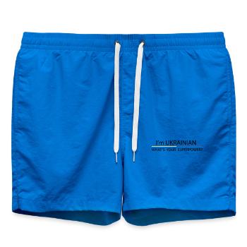 Je suis ukrainienne, quel est ton super-pouvoir ? - Short de bain - cobalt blue - Devant - AI Model Male 185 light (185cm)