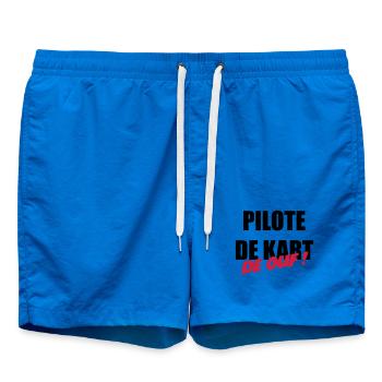 Go-Kart / Karting / Kart / Fahrer - Badeshorts - Cobalt blue - Vorne - AI Model Male 185 light (185cm)