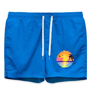 Aquarelle de plage de coucher de soleil d’été - Short de bain - cobalt blue - Devant