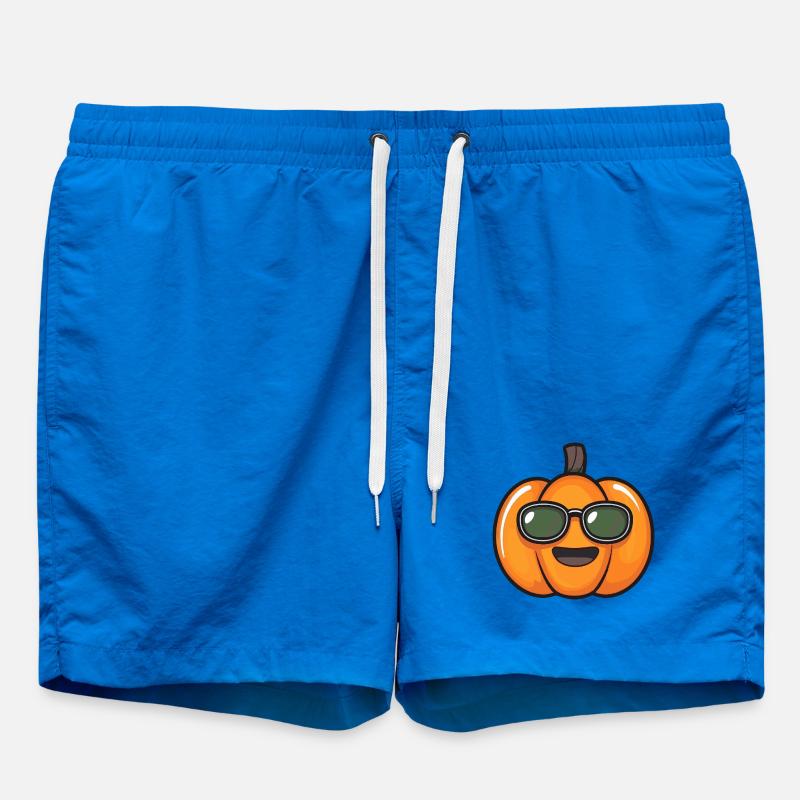 Sunny pumpkin design with sunglasses - Swim Trunks - cobalt blue