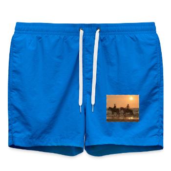 Cavalier au coucher du soleil sur la plage - Short de bain - cobalt blue - Devant - AI Model Male 185 light (185cm)