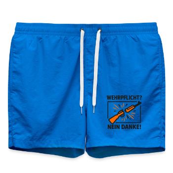 Conscription No Thanks – Conscientious Objection - Swim Trunks - cobalt blue - Front