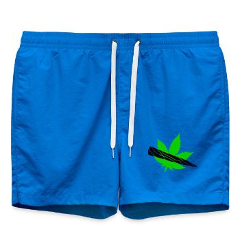 Silhouette de feuilles vertes - Short de bain - cobalt blue - Devant - AI Model Male 185 light (185cm)