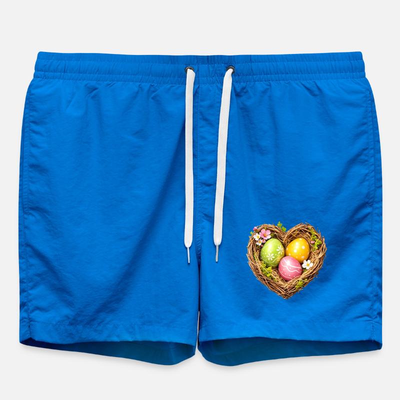 Heart-shaped Easter basket with eggs - Swim Trunks - cobalt blue
