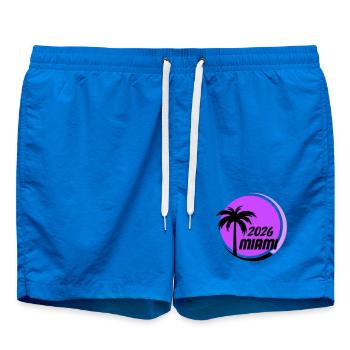 Miami  Palmen Neon Logo - Badeshorts - Cobalt blue - Vorne