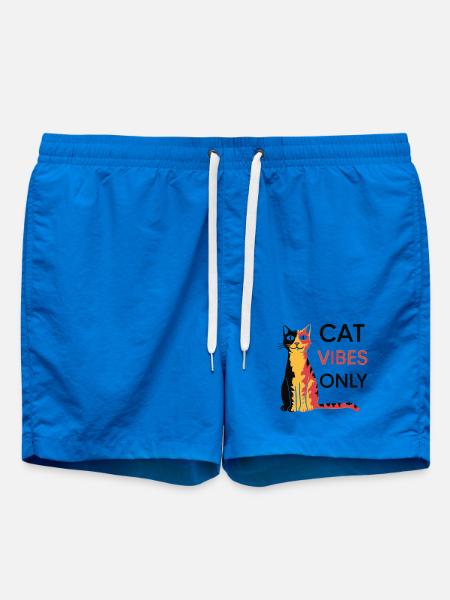 Cats Vibes Only Design - Swim Trunks - cobalt blue