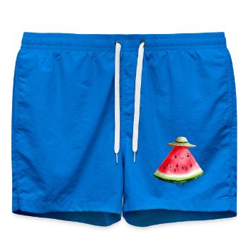 Pastèque Kawaii avec chapeau de soleil - Short de bain - cobalt blue - Devant