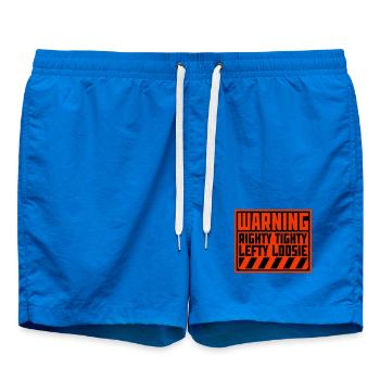 Righty Tighty Lefty Loosie Lustig Heimwerker Logo - Badeshorts - Cobalt blue - Vorne - AI Model Male 185 light (185cm)