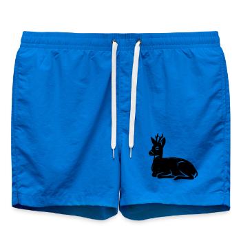 Correau chevreuil, chevreuil, chasseur, chercheur menteur, chasseur, amis de la nature, - Short de bain - cobalt blue - Devant