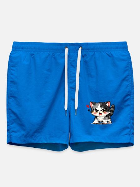 Wütendes Kawaii-Kätzchen - Badeshorts - Cobalt blue