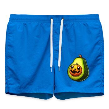 Gruselige Halloween Avocado Monster Cartoon Vegan - Badeshorts - Cobalt blue - Vorne - AI Model Male 185 light (185cm)