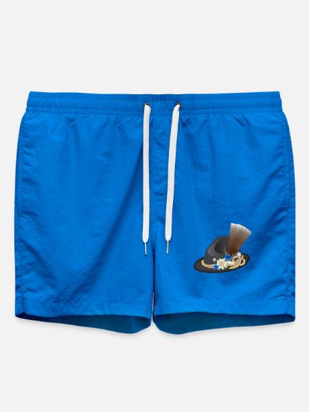 stor traditionel hat til mænd med semægter næb - Badeshorts - cobalt blue