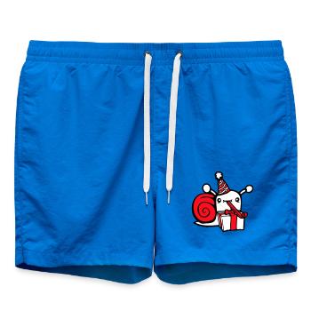 escargot anniversaire fête cadeaux chapeau mignon - Short de bain - cobalt blue - Devant