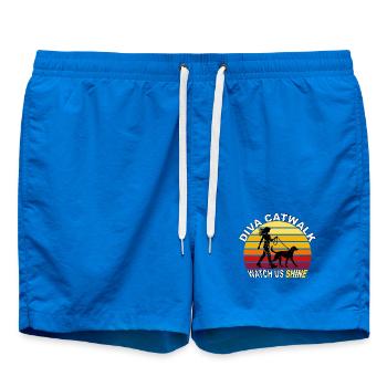 Diva Catwalk - Regardez-nous briller rétro - Short de bain - cobalt blue - Devant - AI Model Male 185 light (185cm)