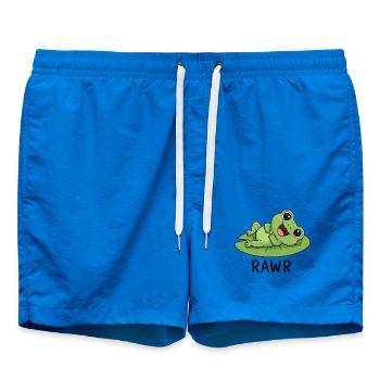 Süßer Cartoonfrosch mit Seerose Lachen Freude - Badeshorts - Cobalt blue - Vorne - AI Model Male 185 light (185cm)
