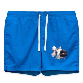 Poissons rouges Oranda de haute qualité noirs et blancs - Short de bain - cobalt blue - Devant - AI Model Male 185 light (185cm)