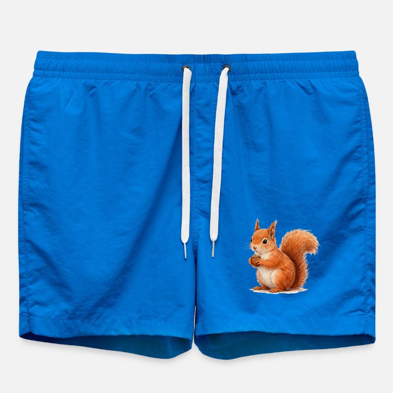 Eichhörnchen mit Eichel Illustration - Badeshorts - Cobalt blue