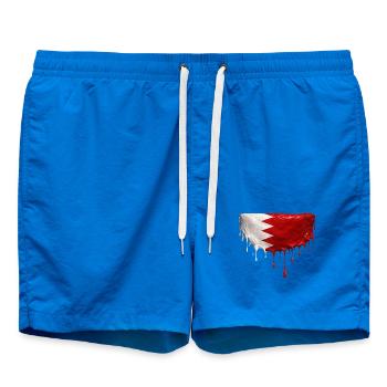 Bahrain Flagge Tropfen Kunst - Badeshorts - Cobalt blue - Vorne - AI Model Male 185 light (185cm)