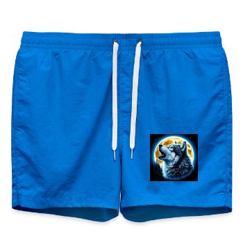 Wolf heult zum Vollmond - Badeshorts - Cobalt blue - Vorne
