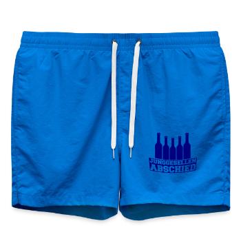 Junggesellenabschied Bierflaschen Silhouette - Badeshorts - Cobalt blue - Vorne - AI Model Male 185 light (185cm)