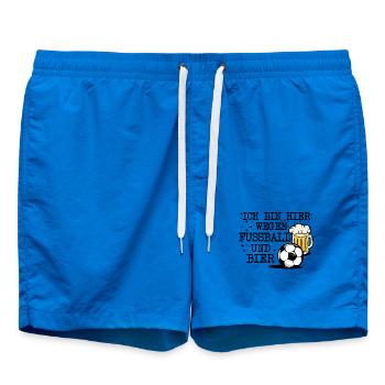 Fussball Bier Trinken Fussballfan Fan Sprüche Fun - Badeshorts - Cobalt blue - Vorne