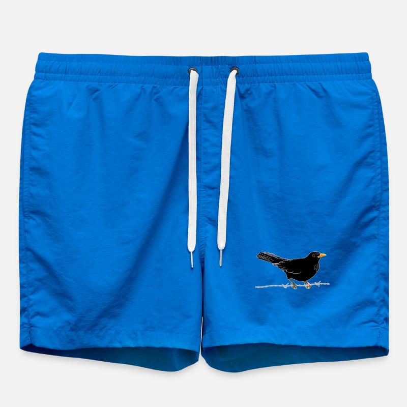 Blackbird on barbed wire - Swim Trunks - cobalt blue