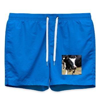 Cow Poster - Swim Trunks - cobalt blue - Front