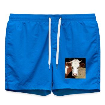 Cow Poster - Swim Trunks - cobalt blue - Front