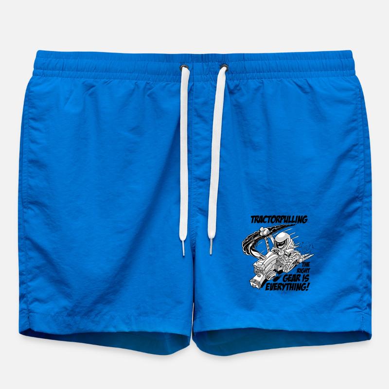 0966 tractor pulling BW - Swim Trunks - cobalt blue