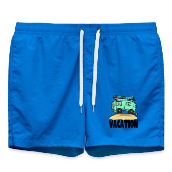 Vacation travel traveling camping break surfing - Swim Trunks - cobalt blue - Front