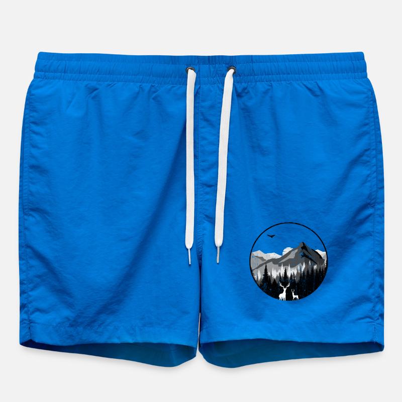 Silhouetten der Mountain Dawn Deer - Badeshorts - Cobalt blue
