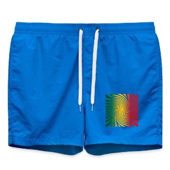Psychedelic spiral design with rainbow colors - Swim Trunks - cobalt blue - Front