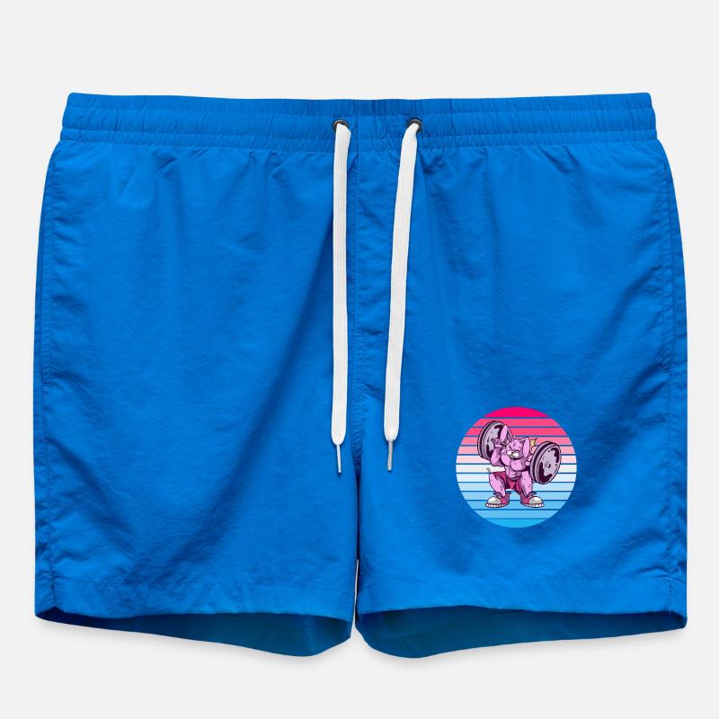 Rabbit Bodybuilder Design - Swim Trunks - cobalt blue