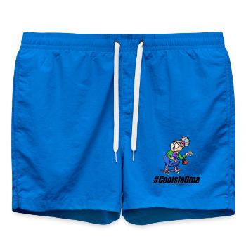 Alte Frau Cool Brille Statement Großmutter Oma - Badeshorts - Cobalt blue - Vorne - AI Model Male 185 light (185cm)