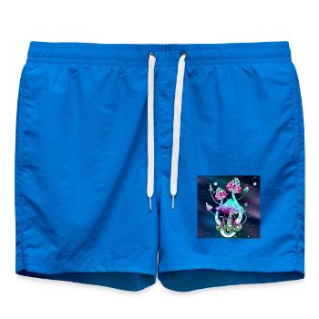 Magic Mushrooms Space art - Swim Trunks - cobalt blue - Front