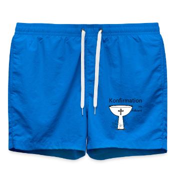 Konfirmation im Advent Abendmahl Stechpalme Symbol - Badeshorts - Cobalt blue - Vorne