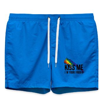 Grenouille - Princesse - Kiss -Kiss me - Short de bain - cobalt blue - Devant - AI Model Male 185 light (185cm)