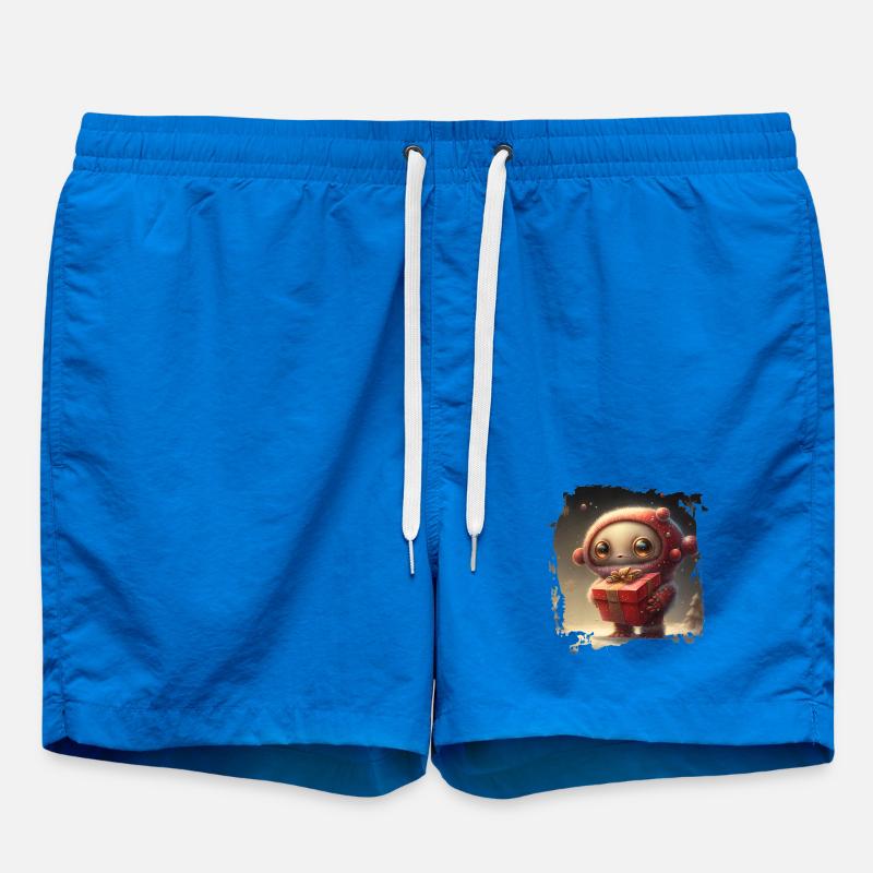 Cuddly space hero with gift - Swim Trunks - cobalt blue