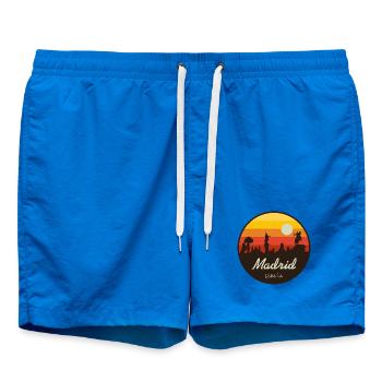 Madrid Sonnenuntergang Skyline Retro - Badeshorts - Cobalt blue - Vorne