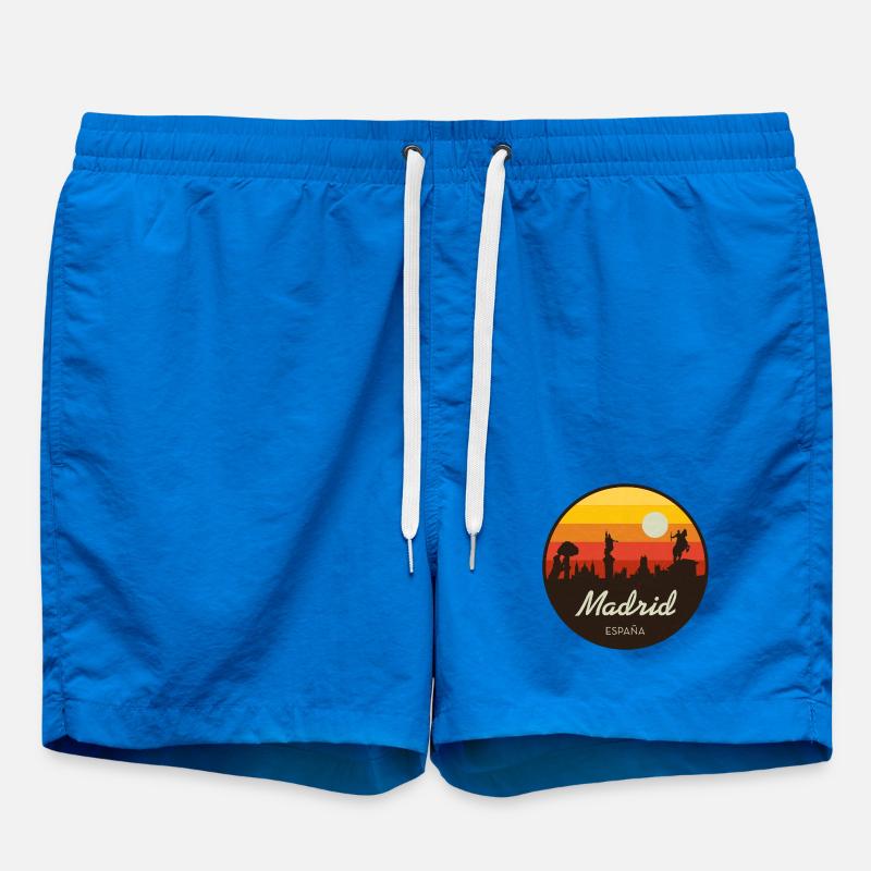 Madrid Sunset Skyline Rétro - Short de bain - cobalt blue