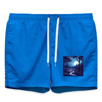 Surreal forest scenery at night - Swim Trunks - cobalt blue - Front