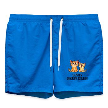 Großer Bruder Katze Statement Geschwisterliebe - Badeshorts - Cobalt blue - Vorne