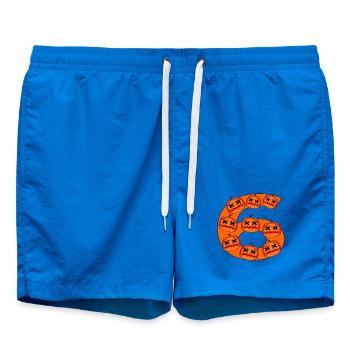 NUMBER 6 - AUTUMN HALLOWEEN PUMPKINS - Swim Trunks - cobalt blue - Front