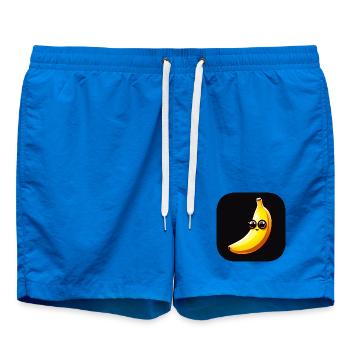 Banana with face and big eyes - Swim Trunks - cobalt blue - Front