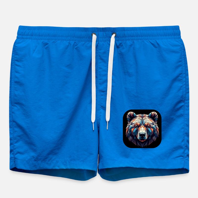 Bär Kopf Polygon bunt farbig - Badeshorts - Cobalt blue
