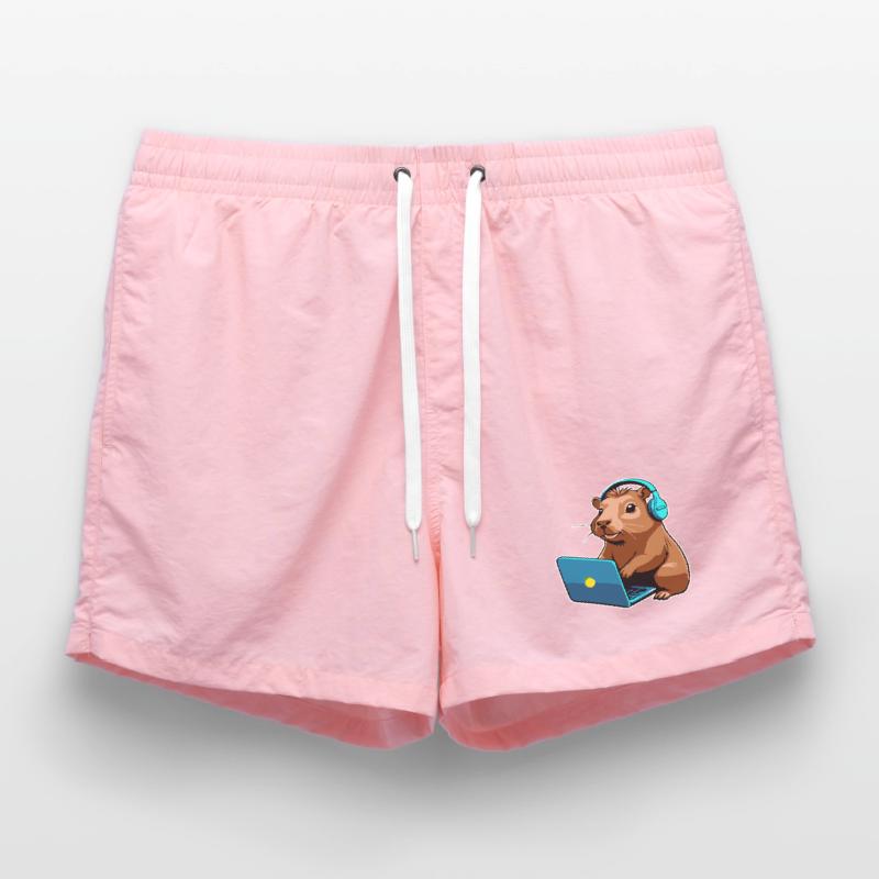 Capybara Programmeur Codeur Ordinateur Short de bain