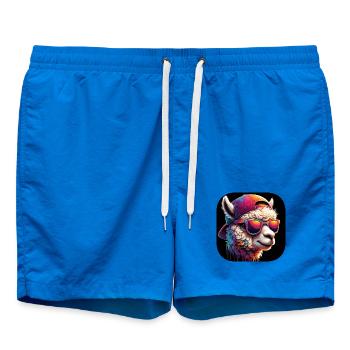 Alpaka mit Sonnenbrille und Cap - Badeshorts - Cobalt blue - Vorne