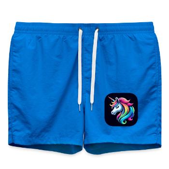Einhorn Bunt Mähne Horn - Badeshorts - Cobalt blue - Vorne