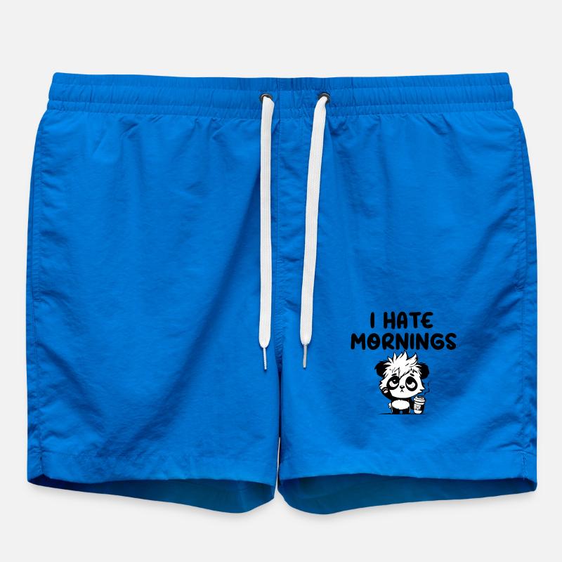 I hate mornings panda - Short de bain - cobalt blue