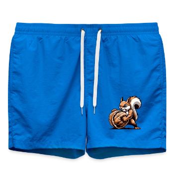 Mighty Nut Conqueror: The Energetic Squirrel - Swim Trunks - cobalt blue - Front